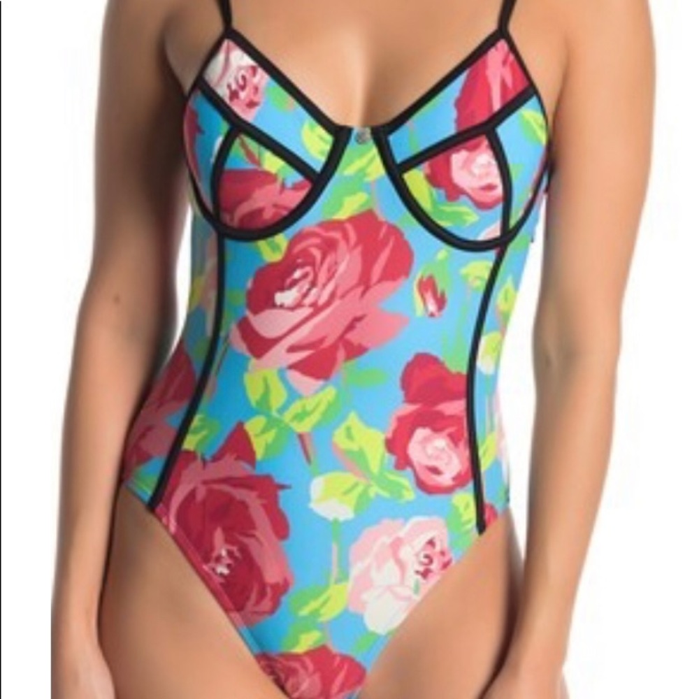 Betsey Johnson Bright Floral Retro Swimsuit 🌺 NWT - Picture 5 of 13